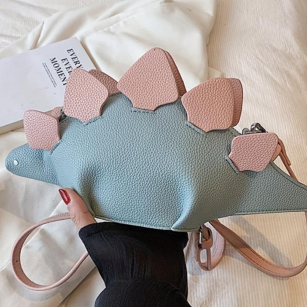 🆕Cute Dinosaur Shoulder Bag Crossbody Bag Green/ Pink